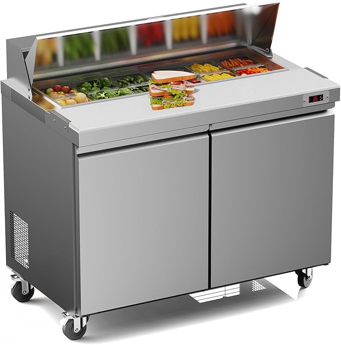 Commercial Sandwich Prep Table Fridge Front View