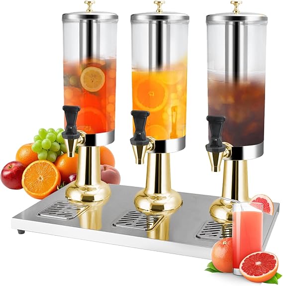 Cold drink dispenser stainless steel gold design