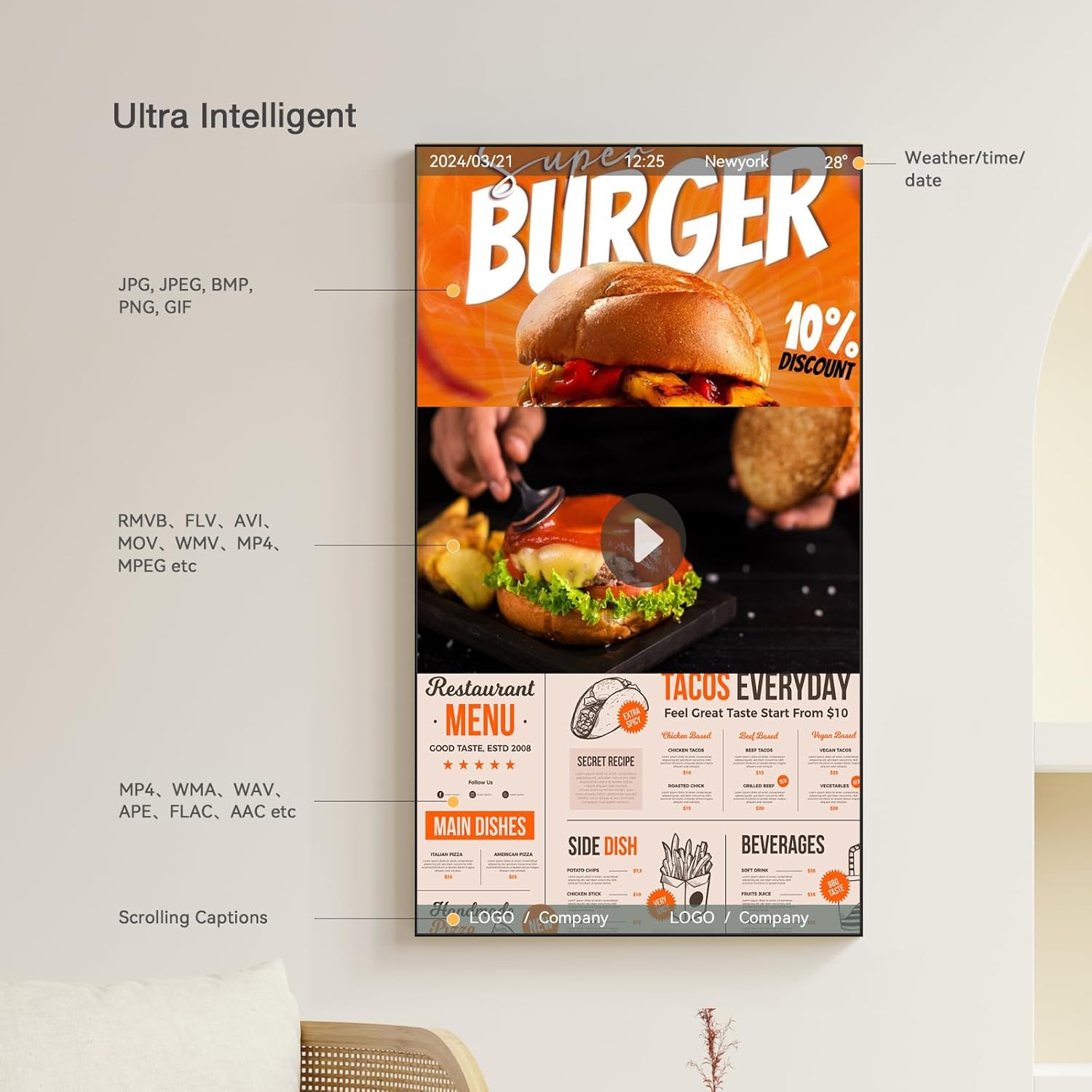 Best Digital Menu Board for Restaurant 5 Restaurant owner updating digital menu board remotely