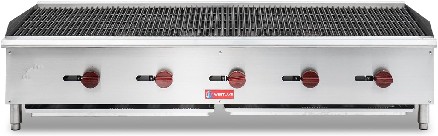 Front view of 5 Burner Gas Grill for restaurants