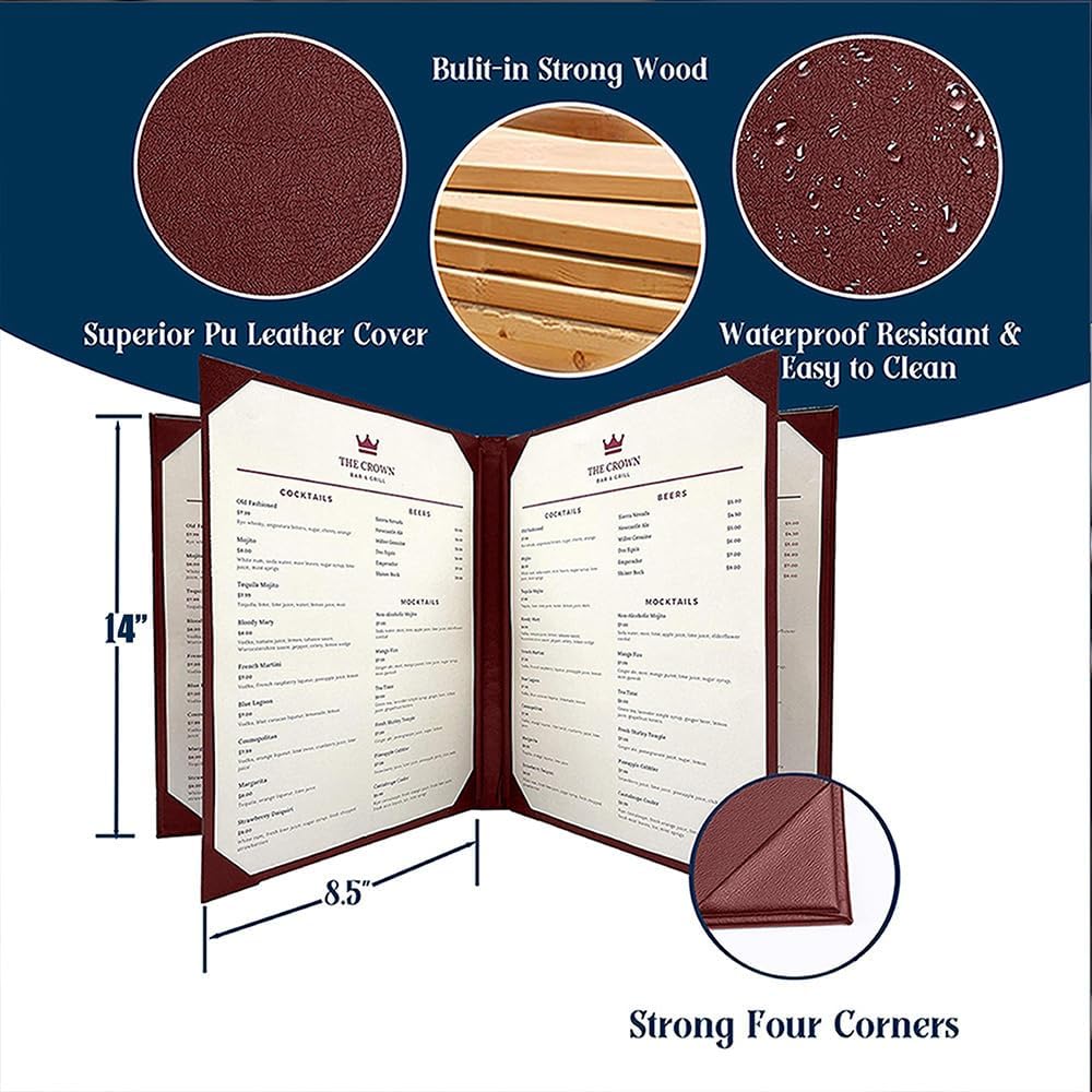 Buy Now #1 Restaurant menu covers? 2 6-view interior showing Restaurant menu covers with menus