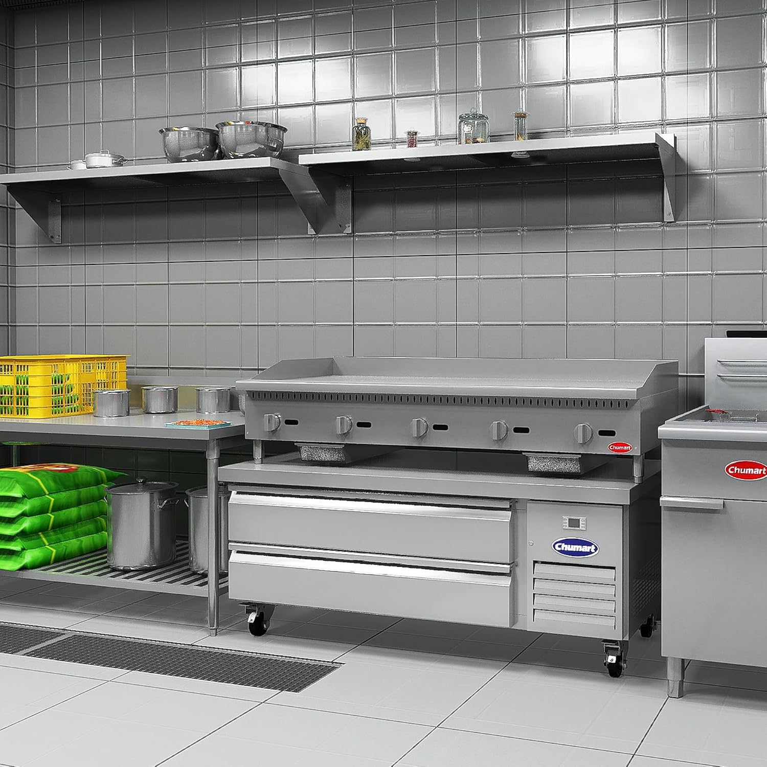 Chef Base Refrigerator stainless steel front view
