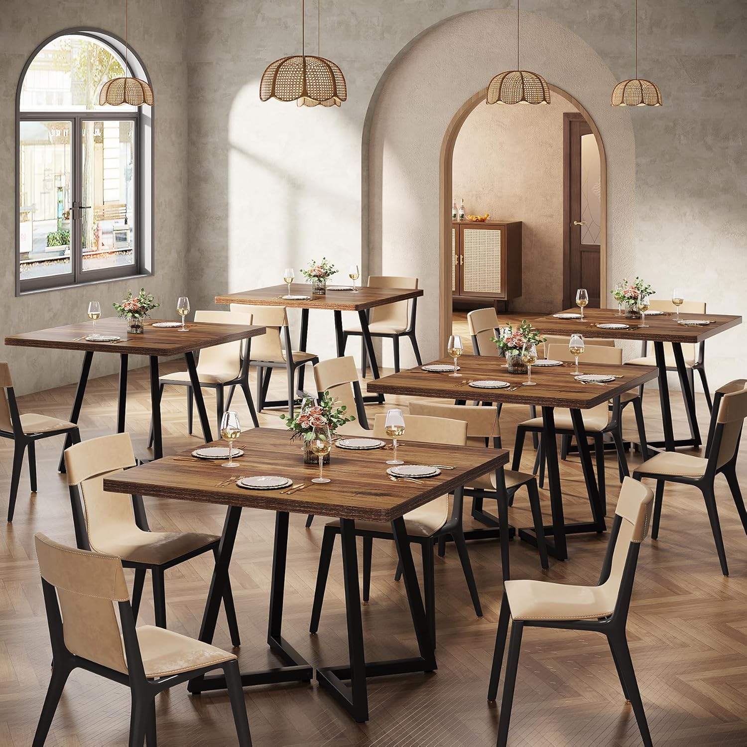 Commercial dining table set for restaurant